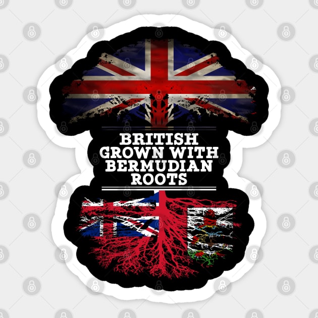 British Grown With Bermudian Roots - Gift for Bermudian With Roots From Bermuda Sticker by Country Flags